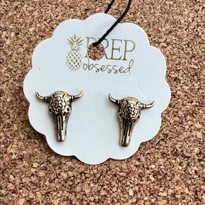Longhorn Skull Earrings